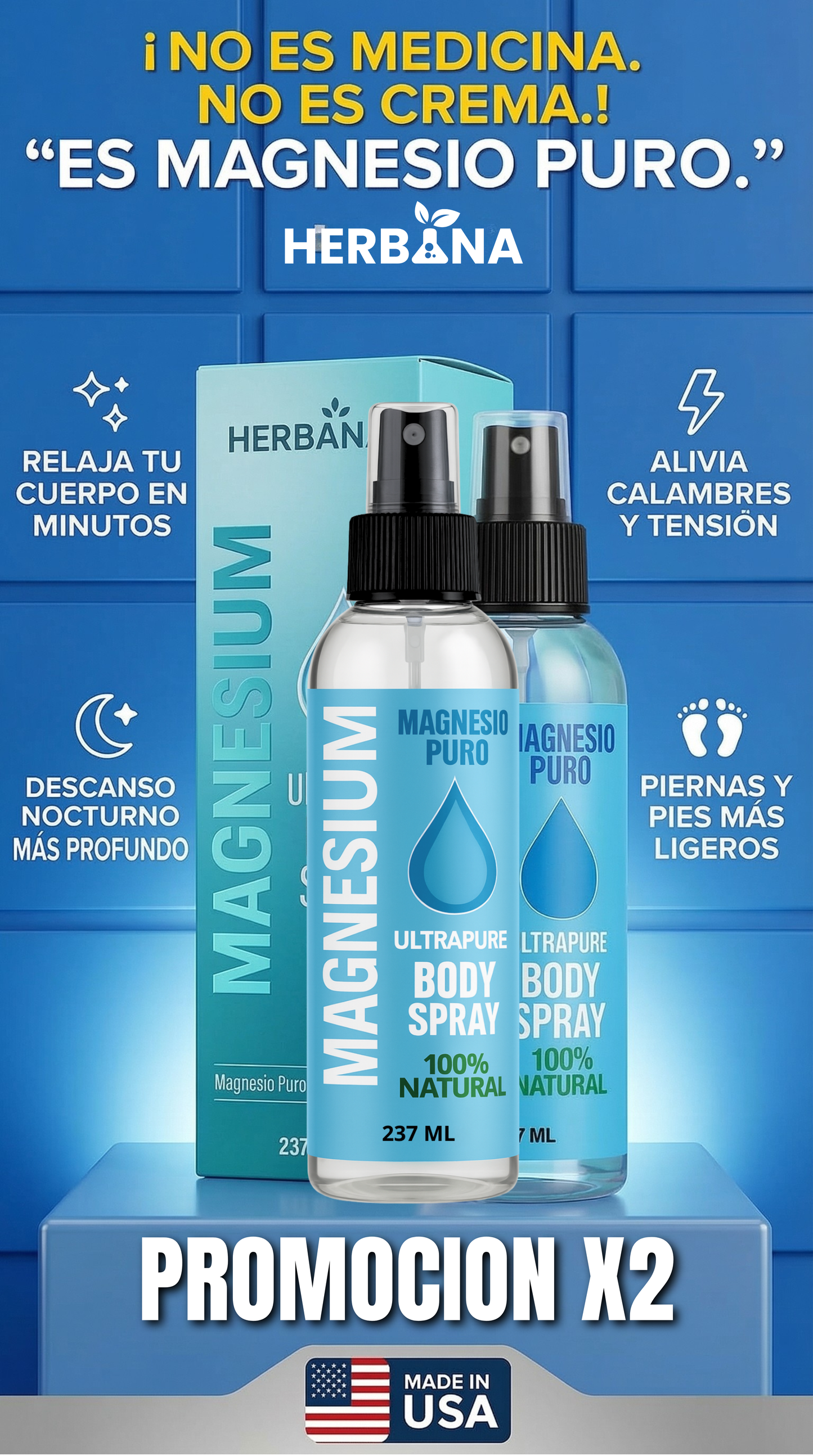 Magnesio en Spray - Grade Terapeutico(237 ml) MADE IN EE.UU