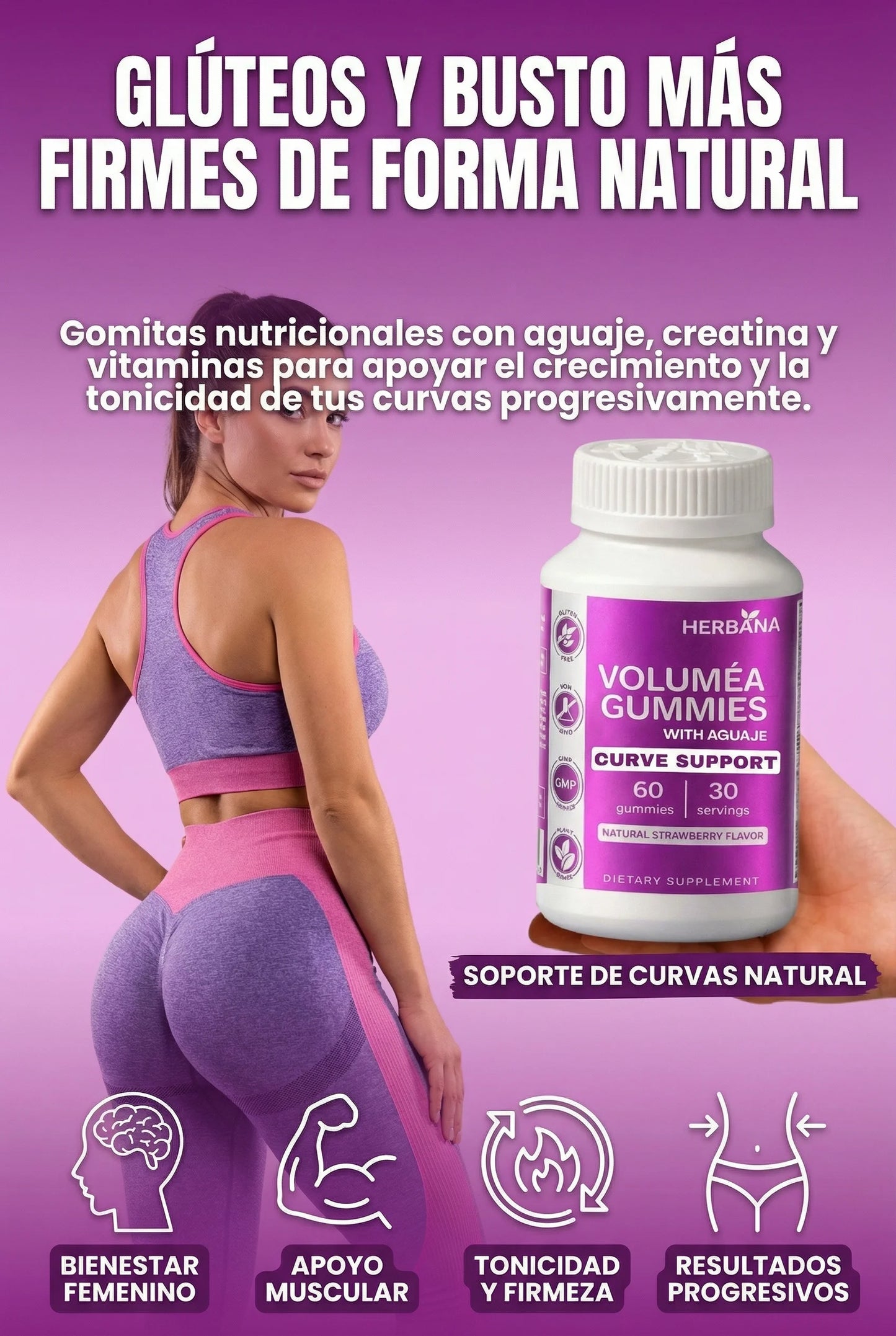 Voluméa Gummies – Apoyo para Pechos y Glúteos