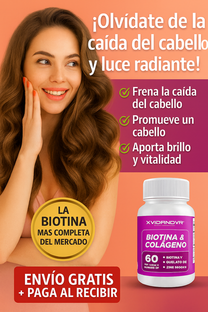 💖 Biotina + Colágeno 1000mg - Cabello, Piel y Uñas Radiantes ✨