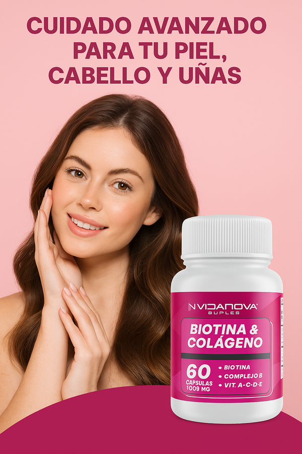 💖 Biotina + Colágeno 1000mg - Cabello, Piel y Uñas Radiantes ✨